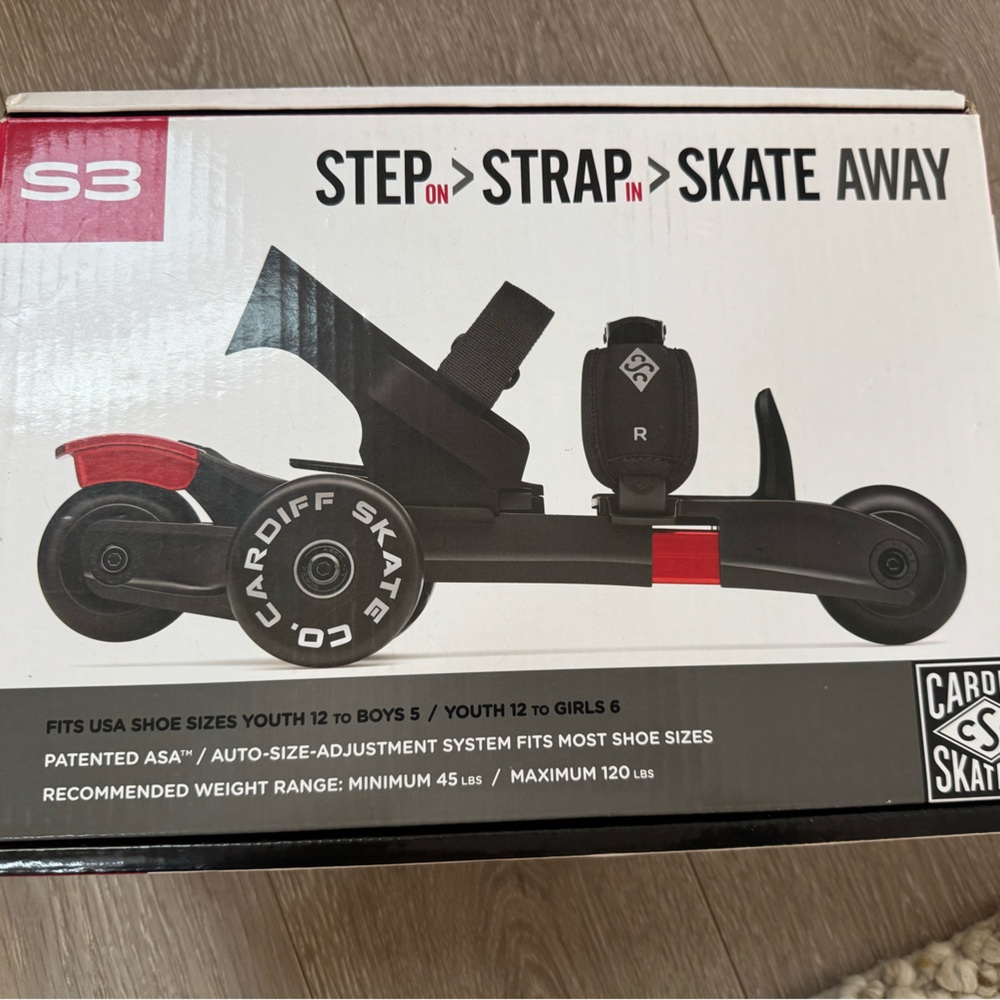 Cardiff Skate S3 Kids Adjuatable Sizing Skates , Youth 12-6